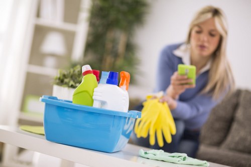 Customer service representative documenting a carpet cleaning issue